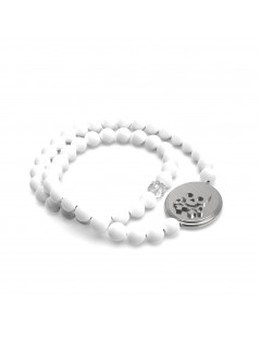 bracelet camée acier 316  et perles tridacne blanche