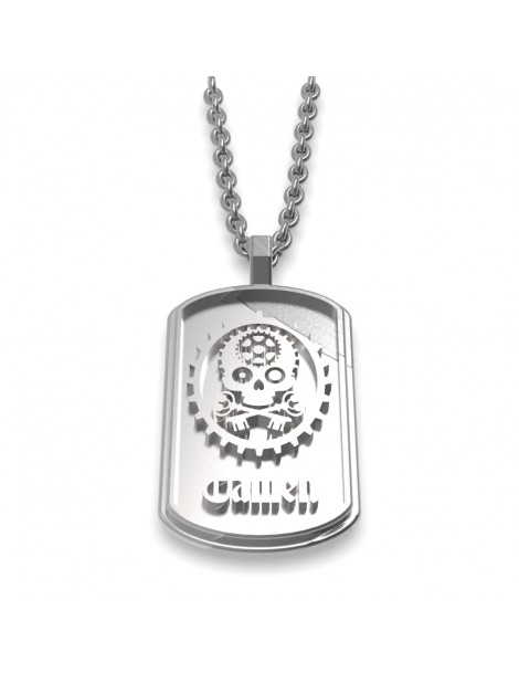 plaque militaire pendentif collier  acier 316