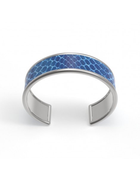 Bracelet Manchette avec empiècement serpent bleu