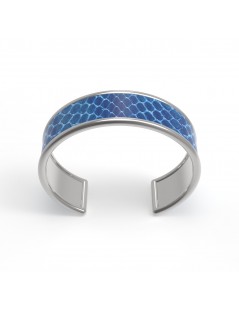 Bracelet Manchette avec empiècement serpent bleu