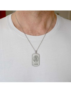 plaque militaire pendentif collier  acier 316l
